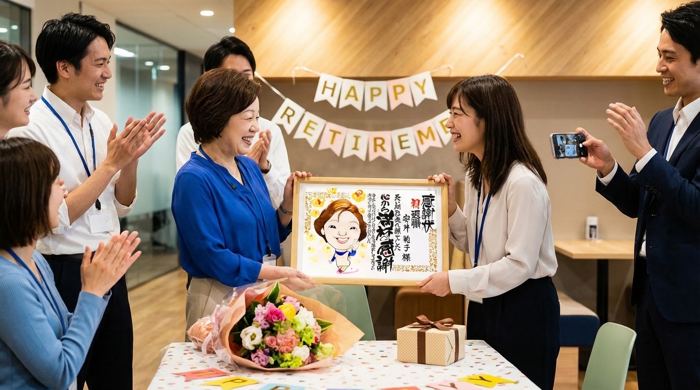 メッセージを伝えやすい似顔絵感謝状