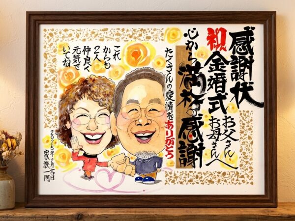 結婚記念日祝いの似顔絵ギフト