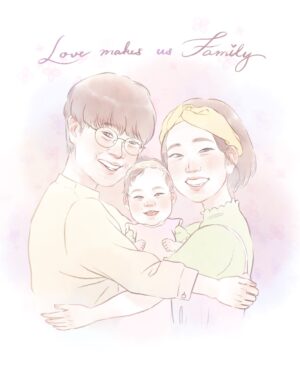 家族の似顔絵