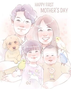 母の日　似顔絵イラスト