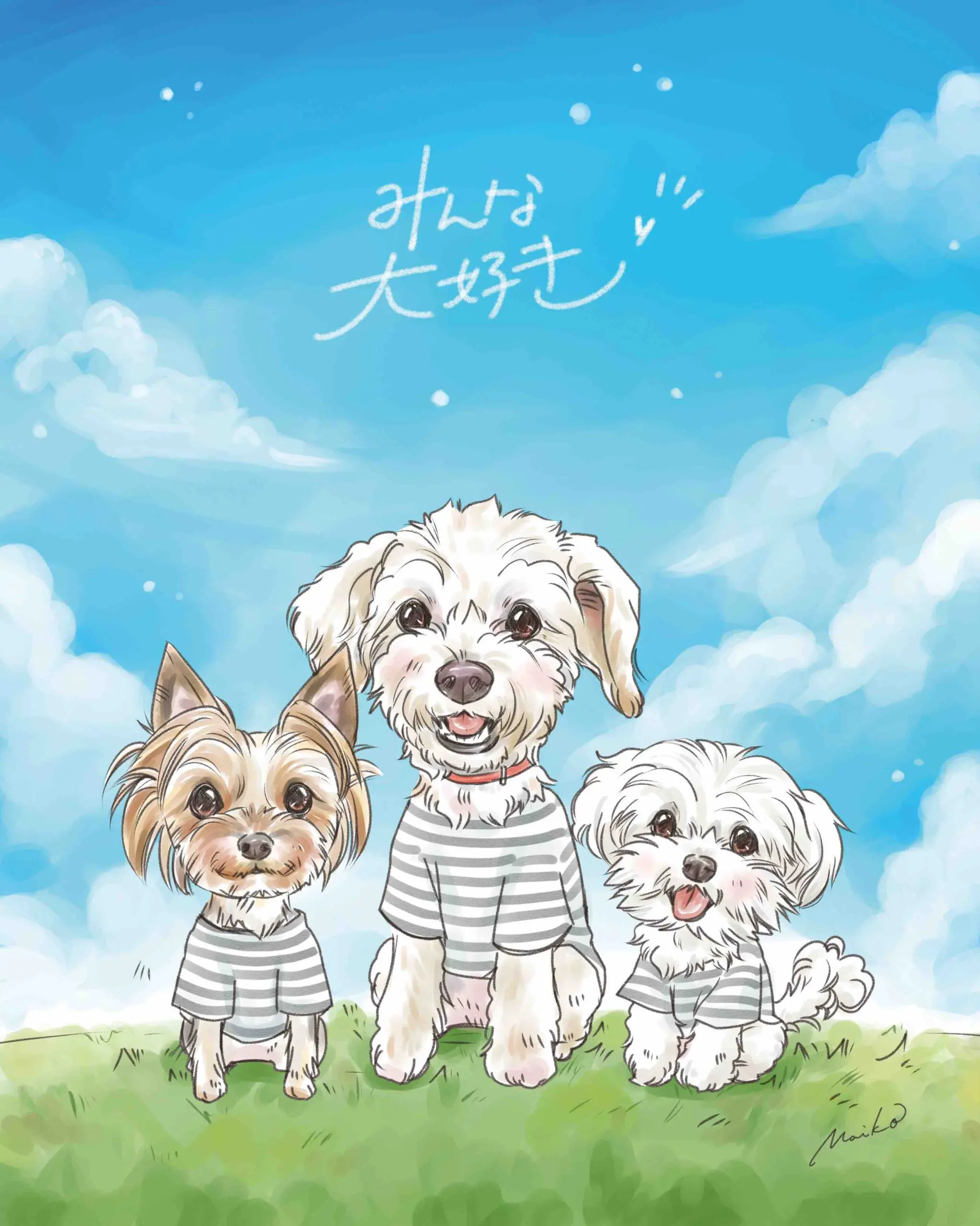かわいさ満点！ペットと一緒の似顔絵ギフトアイデア