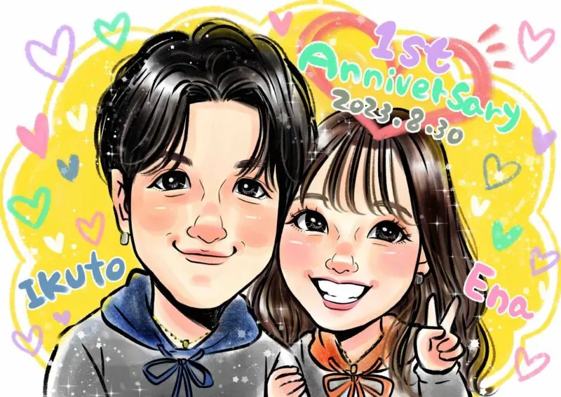 彼氏の似顔絵 彼氏彼女に似顔絵プレゼントは嬉しくないの？ 本当に喜ばれるもらって