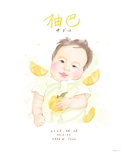 赤ちゃん似顔絵