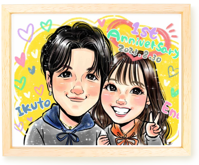 上月のきらきら似顔絵