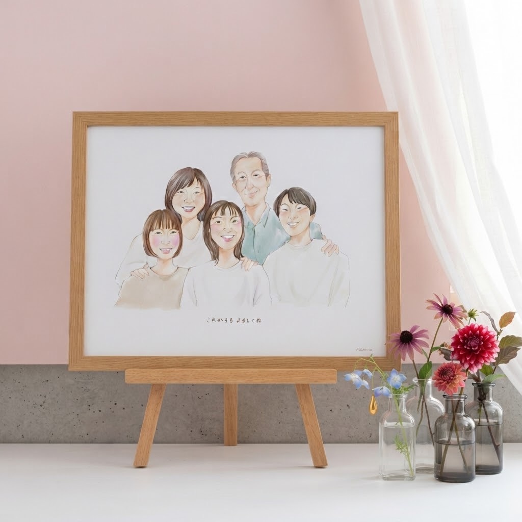 新築祝いプレゼント似顔絵