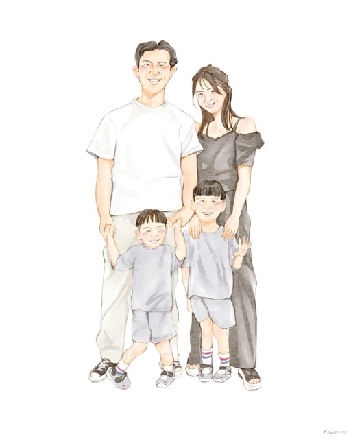 子供の記念日似顔絵 制作事例4