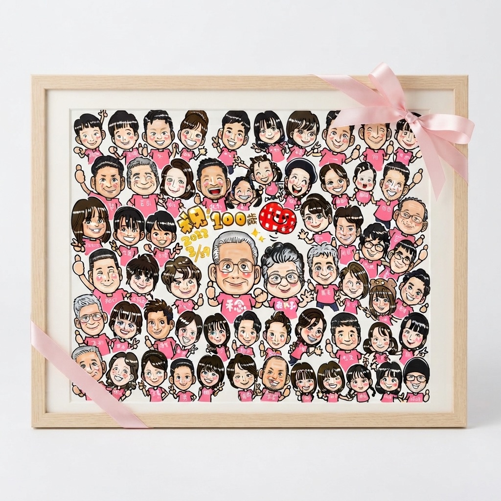 百寿祝いの似顔絵ギフト