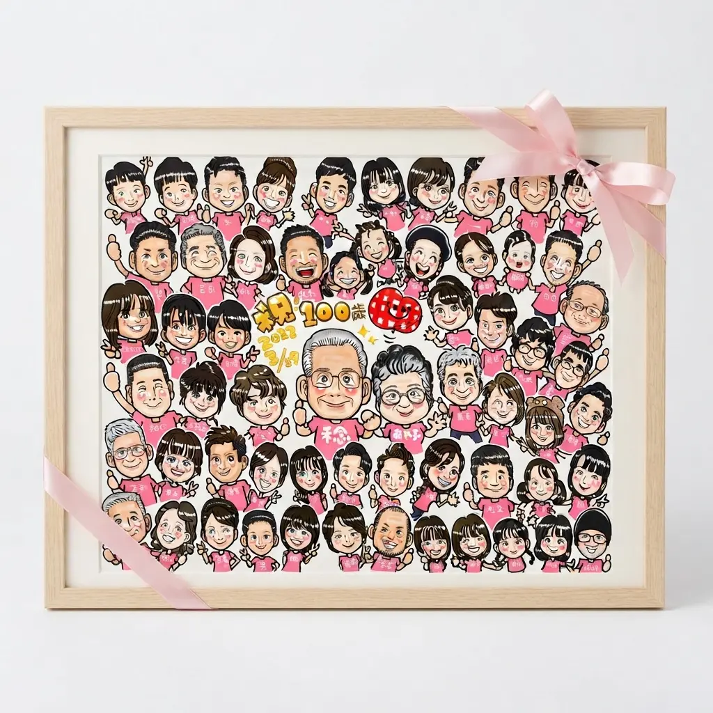 長寿祝いの似顔絵プレゼント｜還暦・古希・喜寿・傘寿・米寿・卒寿・百寿