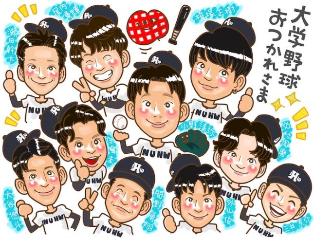 退職祝い似顔絵 制作事例5