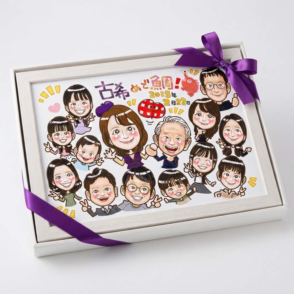 古希祝いの似顔絵ギフト