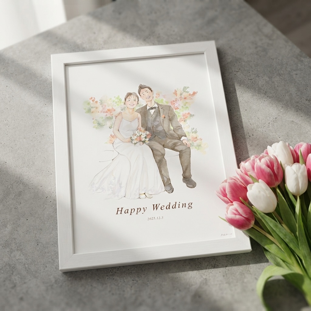結婚式ウェルカムボードの似顔絵