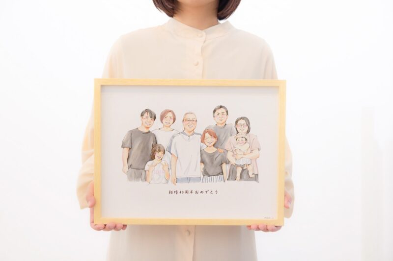 Lサイズの額装イメージ 内寸37.8×28.7cm