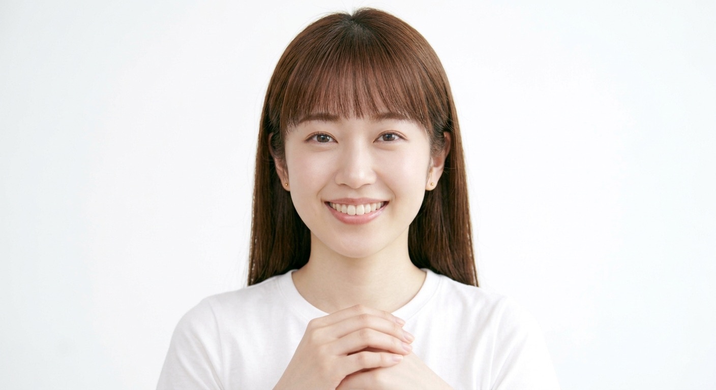 描きやすいお写真の例。明るい場所で正面を向き、お顔が大きくはっきり写っている写真
