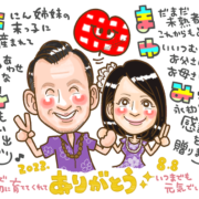 結婚式 両親 贈呈用 家族 ネームポエム 名前 作文 似顔絵 おそろい プレゼント