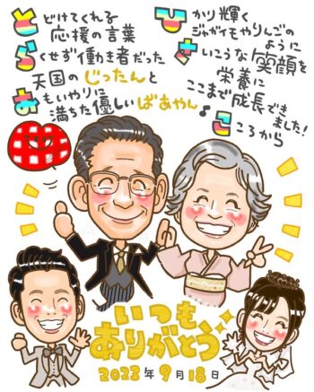 結婚式 両親 贈呈用 家族 ネームポエム 名前 作文 似顔絵 おそろい プレゼント