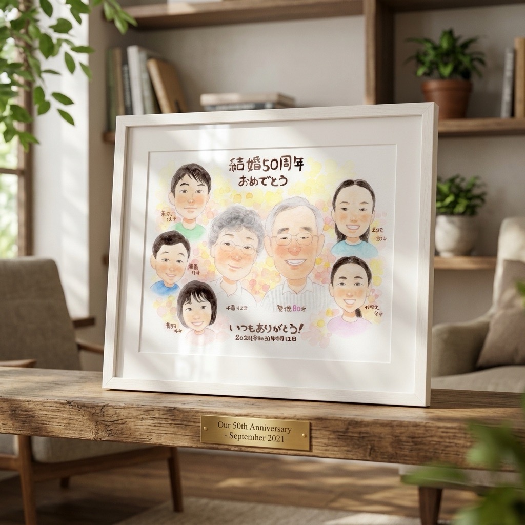 似顔絵家族　大人数