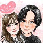 カップル　似顔絵