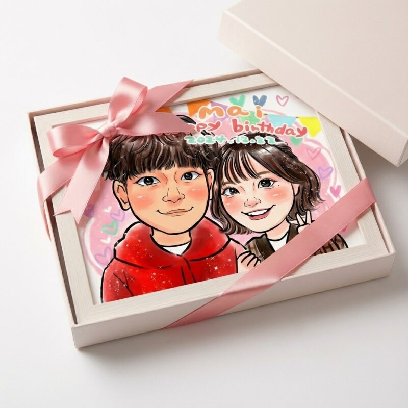 カップルの似顔絵プレゼント 記念日や誕生日に