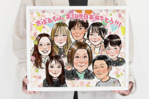 XLサイズの額縁34.8 × 42.4 cmを持ったところ
