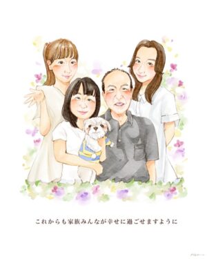 家族の似顔絵