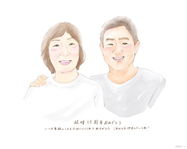 銀婚式似顔絵 制作事例5