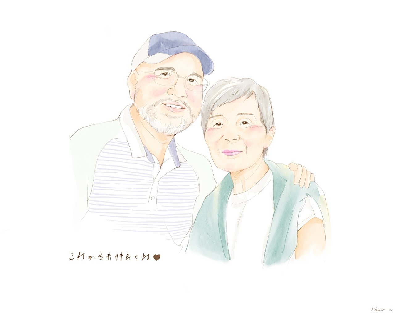 銀婚式似顔絵 制作事例6