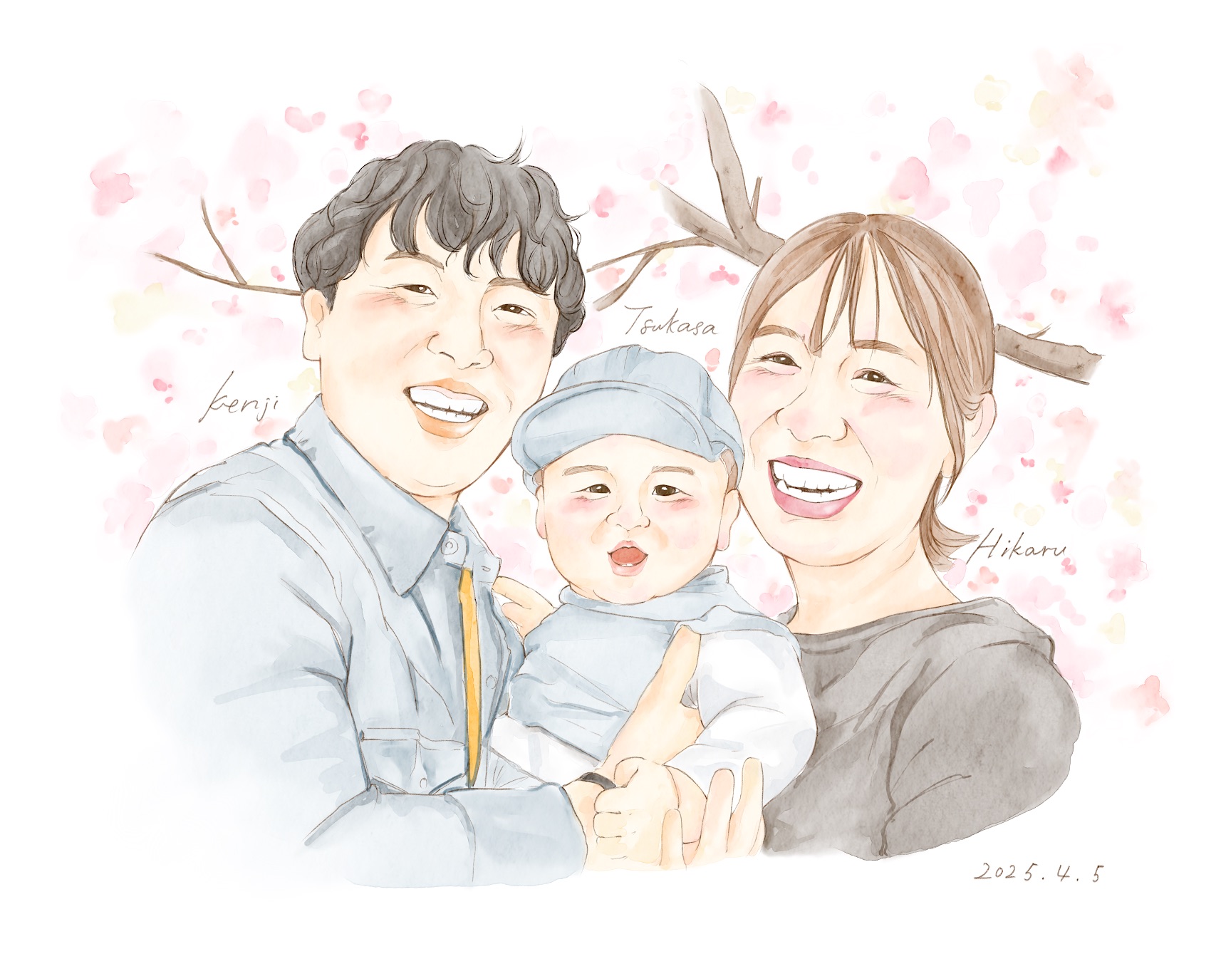 結婚記念日似顔絵 制作事例6