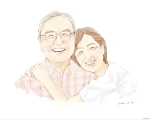 夫婦の似顔絵