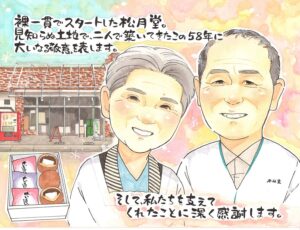 退職祝い　似顔絵